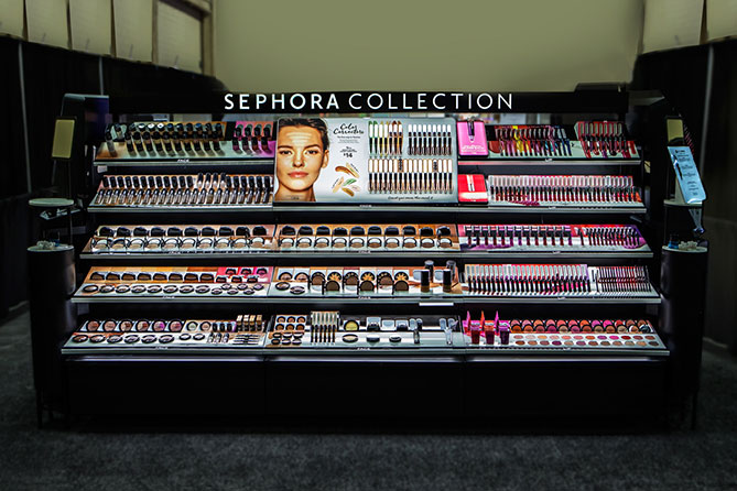 Sephora's two sided 9ft fixture unit
